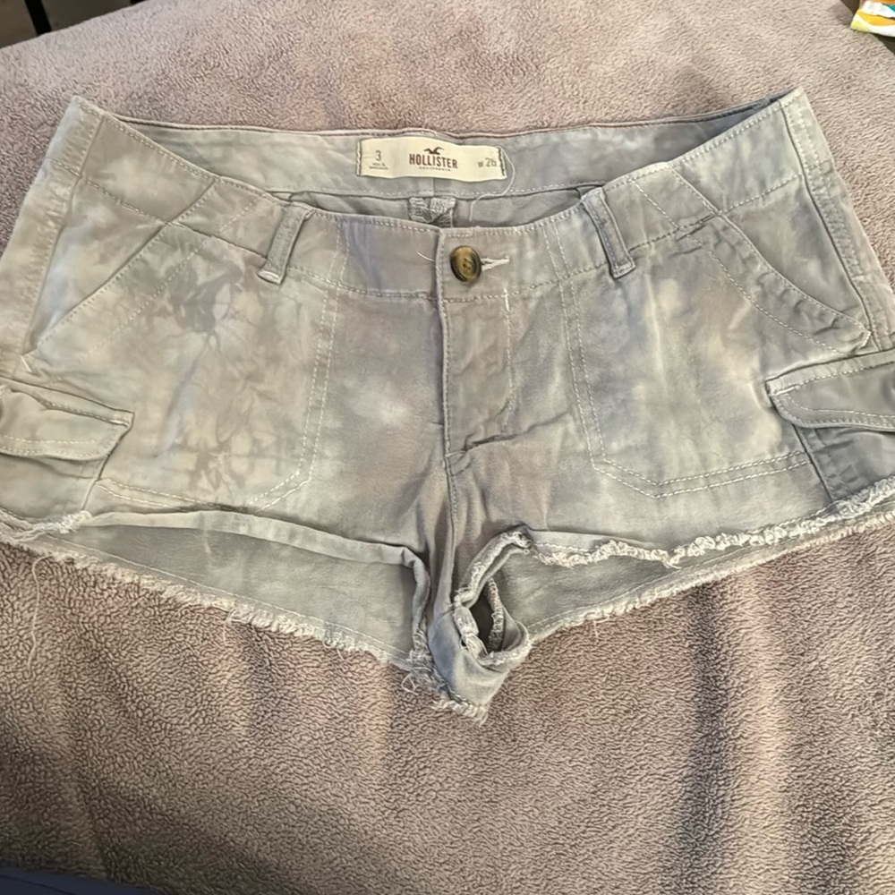Hollister Women's Washed Light Khaki Camo Denim Shorts Size 3